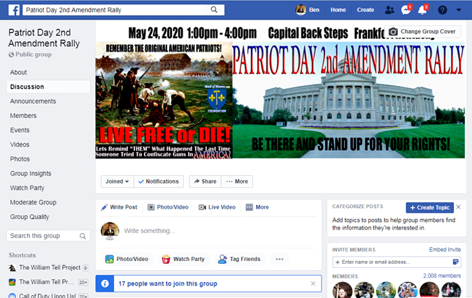 Patriot Day 2nd Amendment Rally Facebook Group